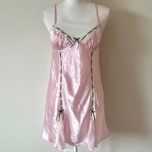 Satin Ribbon Slip Dress